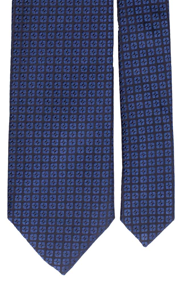 Cravatta di Seta Blu Fantasia Bluette Made in italy Graffeo Cravatte Pala