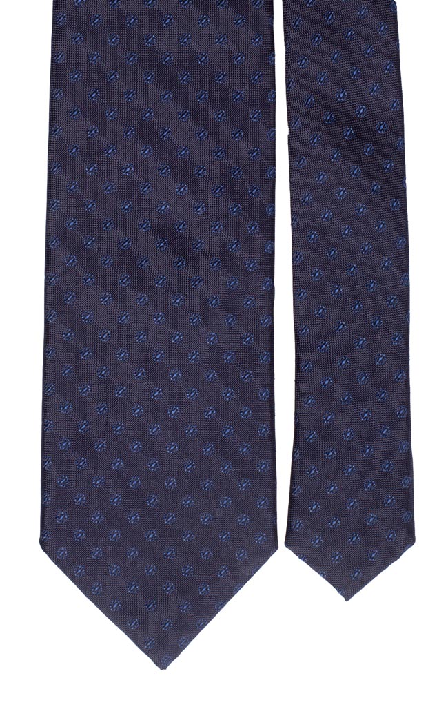 Cravatta di Seta Blu Fantasia Celeste Made in Italy Graffeo Cravatte Pala