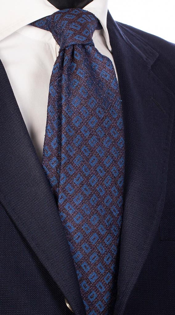 TigerTie Designer Cravatta in seta - blu scuro royal nero lavorato TigerTie Designer Cravatta in seta - blu scuro royal nero lavorato