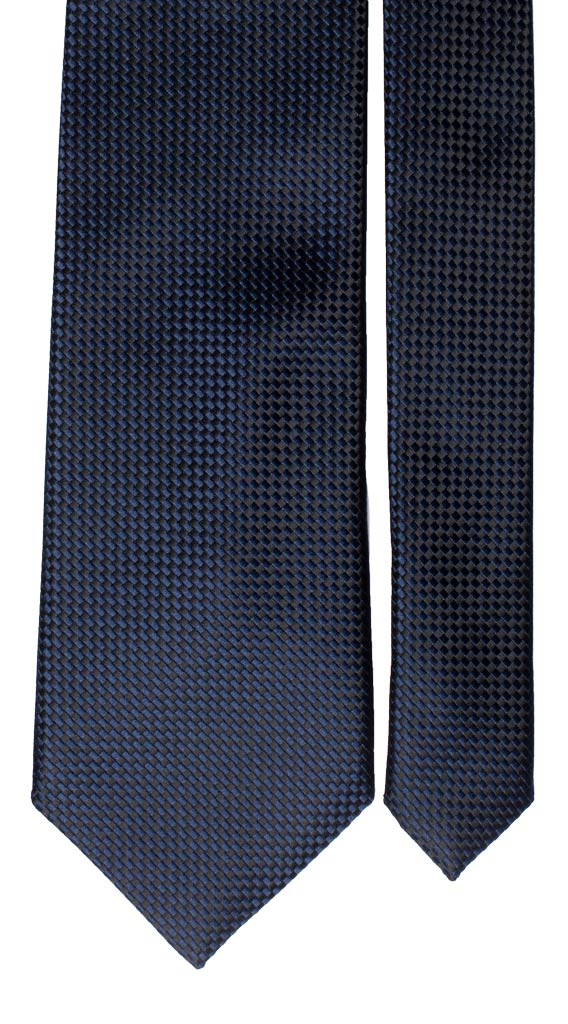 Cravatta di Seta Blu Marrone Fantasia Tono su Tono Made in Italy graffeo Cravatte Pala