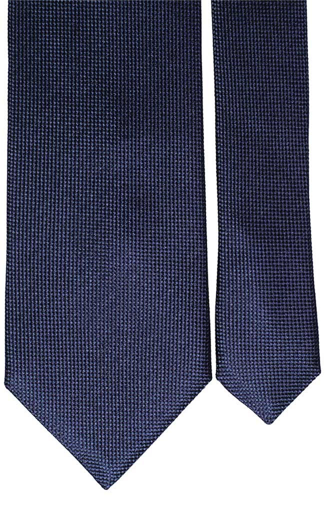 Cravatta di Seta Blu Micro Fantasia Tono su Tono Tinta Unita Made in Italy Graffeo Cravatte Pala