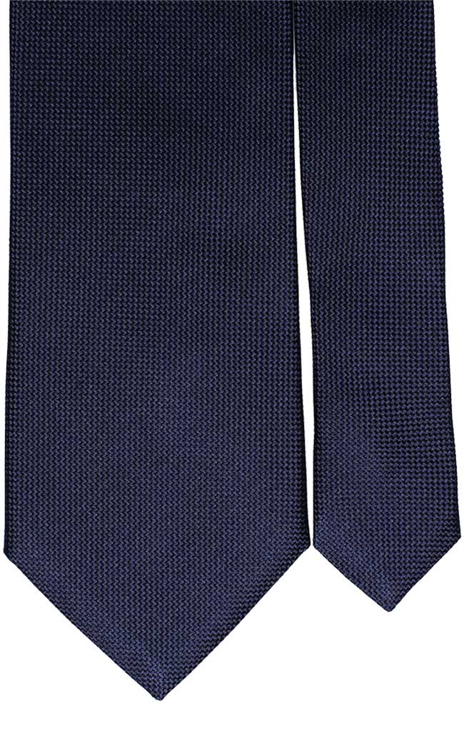 Cravatta di Seta Blu Micro Fantasia Tono su Tono Tinta Unita Made in Italy Graffeo Cravatte Pala