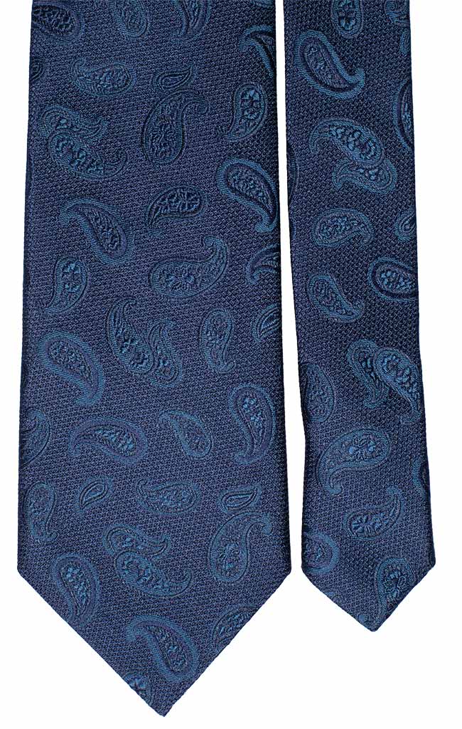 Cravatta di Seta Blu Paisley Ottanio Made in Italy graffeo Cravatte Pala