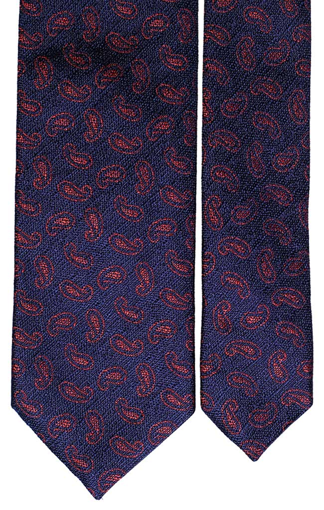 Cravatta di Seta Blu Paisley Rosso Made in Italy Graffeo Cravatte Pala