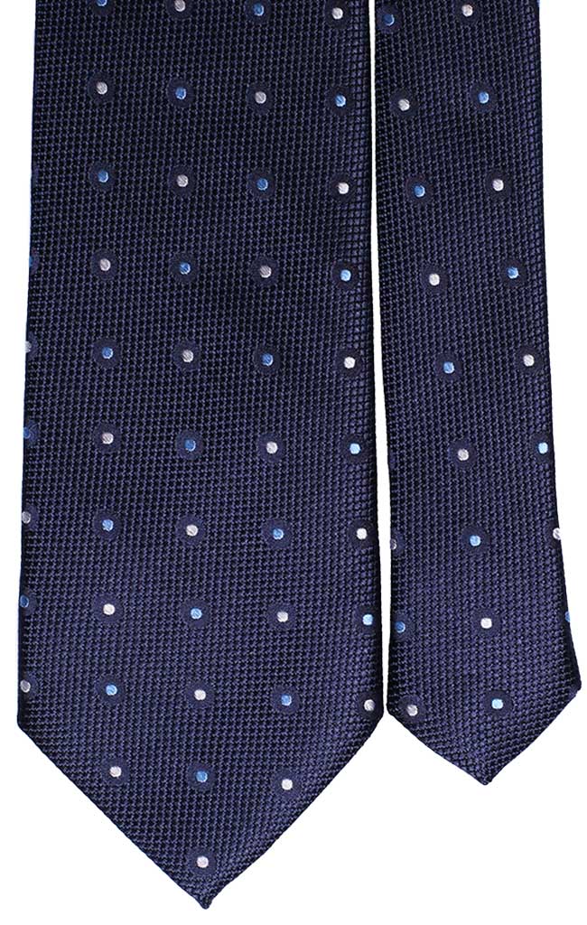 Cravatta di Seta Blu Pois Bianco Celeste Made in Italy Graffeo Cravatte Pala
