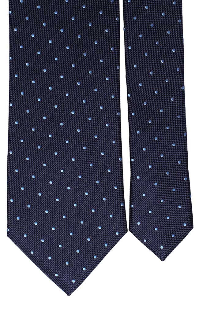 Cravatta di Seta Blu Pois Celeste Made in Italy Graffeo Cravatte Pala