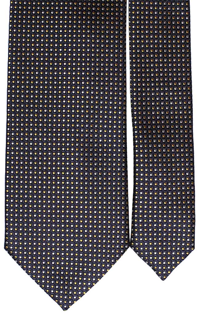 Cravatta di Seta Blu Pois Giallo Bianco Made in Italy Graffeo Cravatte Pala