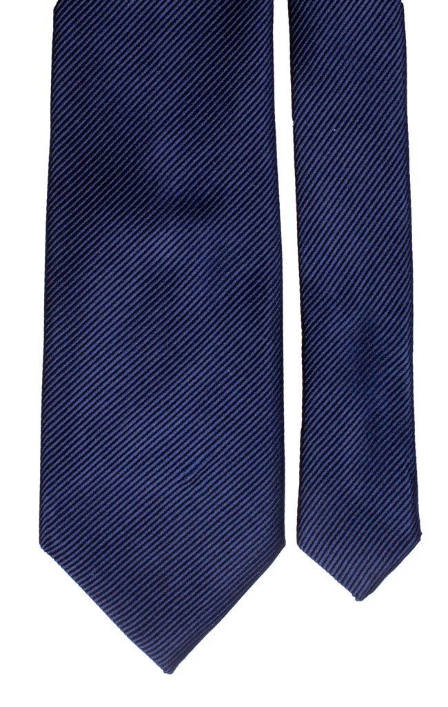 Cravatta di Seta Blu Righe Tinta Unita Made in Italy Graffeo Cravatte Pala