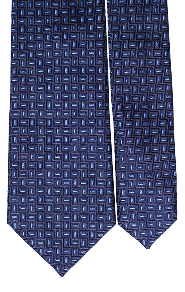 Cravatta di Seta Blu Tono su Tono Bluette Celeste Made in Italy Graffeo Cravatte Pala