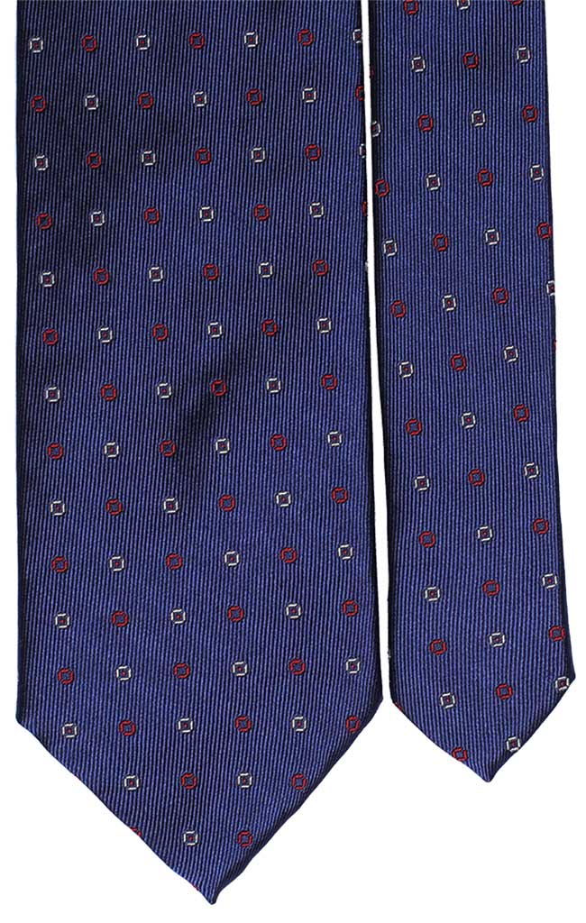 Cravatta di Seta Blu Viola Fantasia Bianca Rossa Made in Italy Graffeo Cravatte Pala