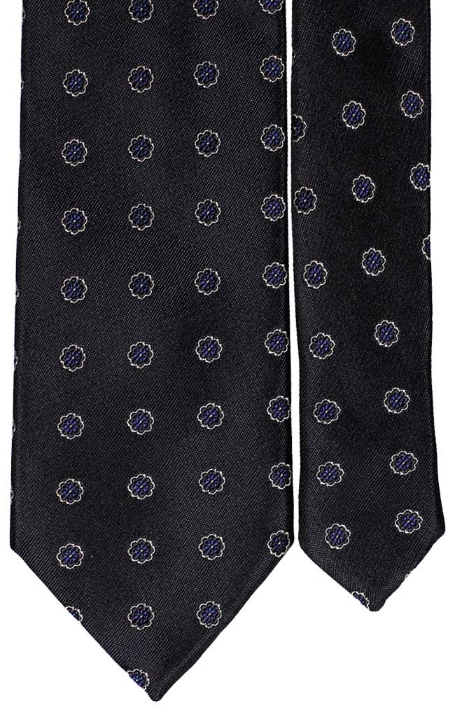 Cravatta di Seta Blu a Fiori Bluette Bianco Made in Italy Graffeo Cravatte Pala