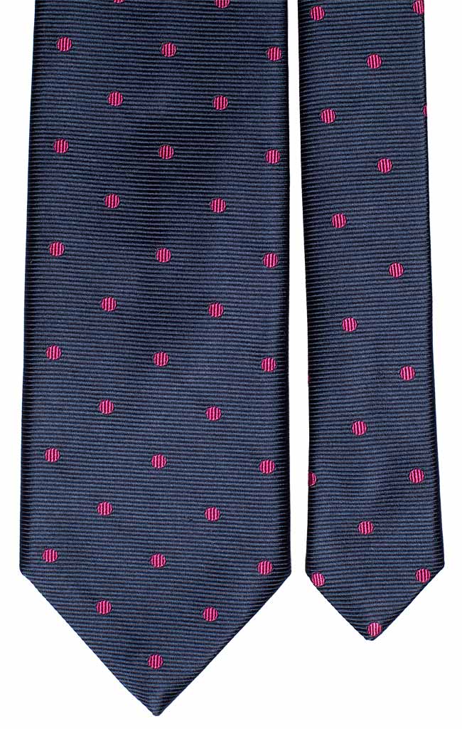 Cravatta di Seta Blu a Pois Fucsia Made in Italy Graffeo Cravatte Pala