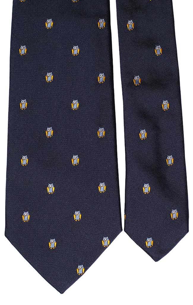 Cravatta di Seta Blu con Animali Made in Italy Graffeo Cravatte Pala