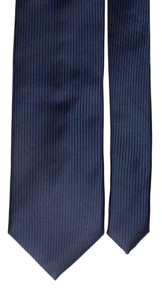 Cravatta di Seta Blu con Disegno Sottonodo Stella Polare 1134