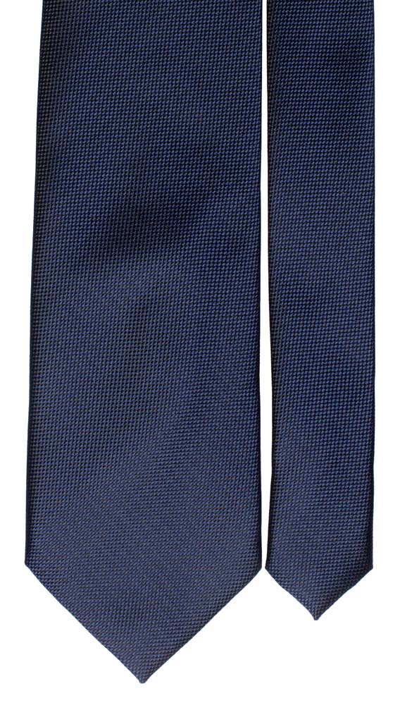 Cravatta di Seta Blu con Disegno Sottonodo Torre Made in Italy Graffeo Cravatte Pala