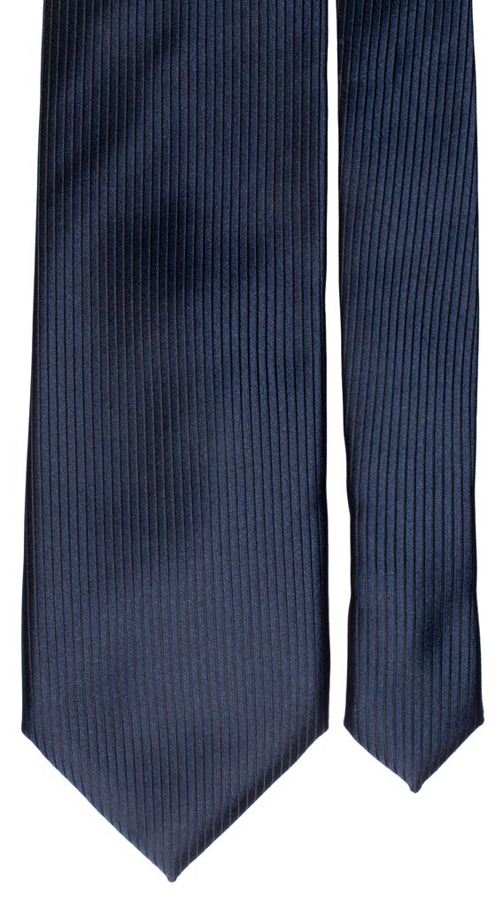 Cravatta di Seta Blu con Disegno Polo sul Centro Pala Made in Italy Graffeo Cravatte Pala