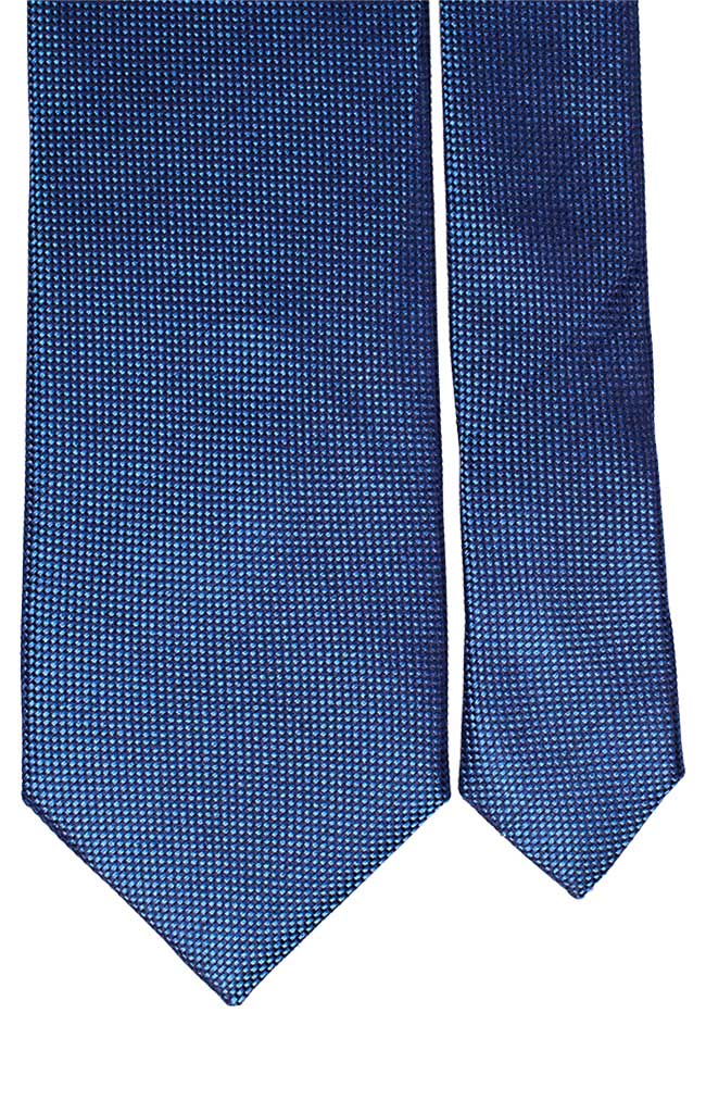 Cravatta di Seta Bluette Micro Fantasia Tono su Tono Made in Italy Graffeo Cravatte Pala
