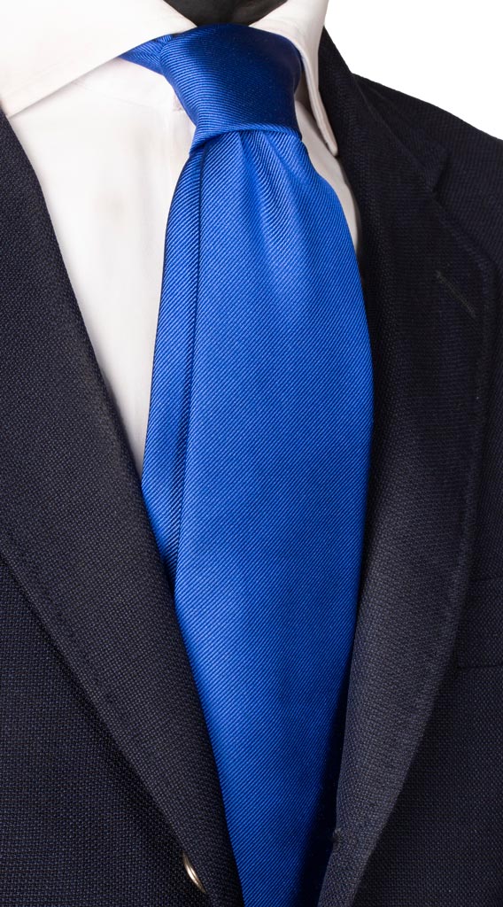 Cravatta di Seta Bluette Righe Tono su Tono Made in Italy Graffeo Cravatte