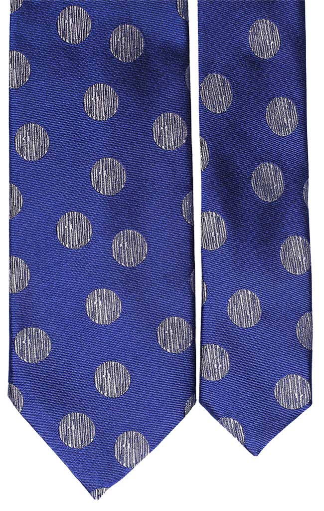 Cravatta di Seta Bluette a Pois Grigio Chiaro Blu Made in Italy Graffeo Cravatte Pala