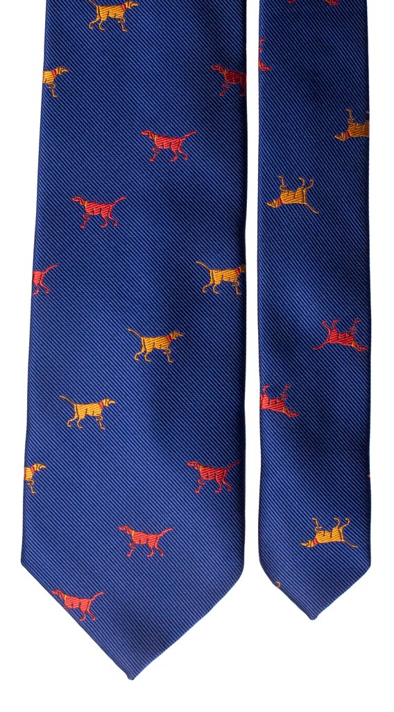 Cravatta di Seta Bluette con Animali Made in Italy Graffeo Cravatte Pala