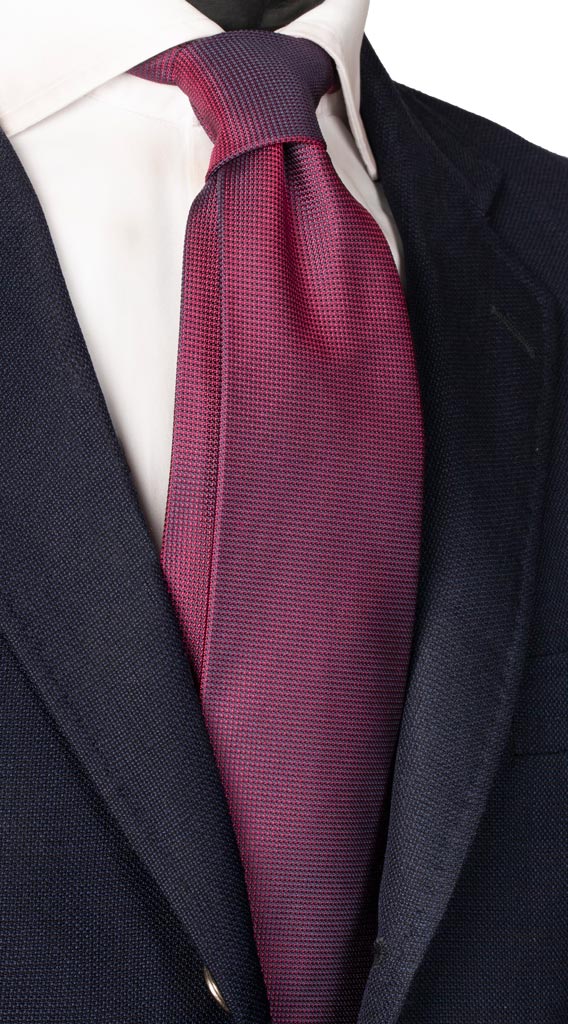 Cravatta di Seta Bordeaux Blu Made in Italy Graffeo Cravatte