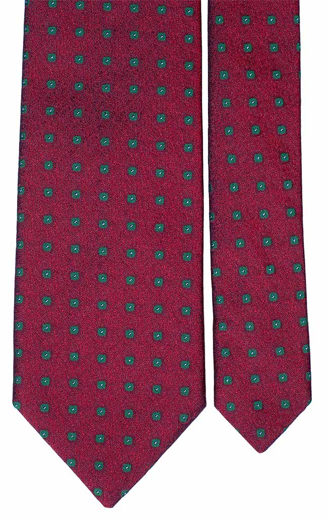 Cravatta di Seta Bordeaux Fantasia Verde Made in Italy Graffeo Cravatte pala