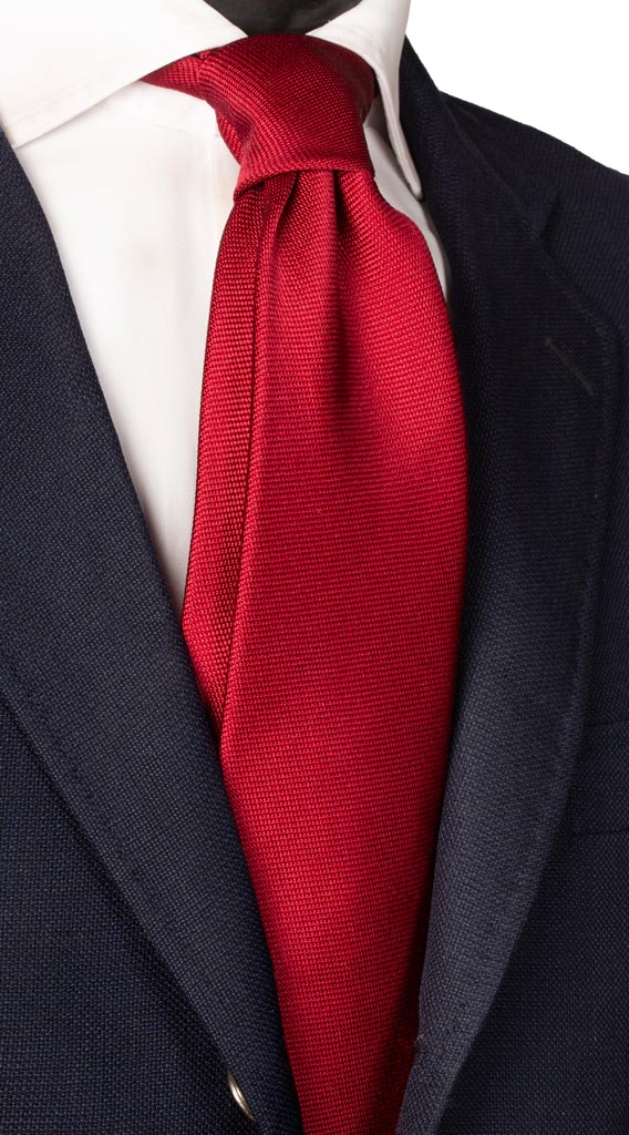 Cravatta di Seta Bordeaux Tinta Unita Made in Italy Graffeo Cravatte