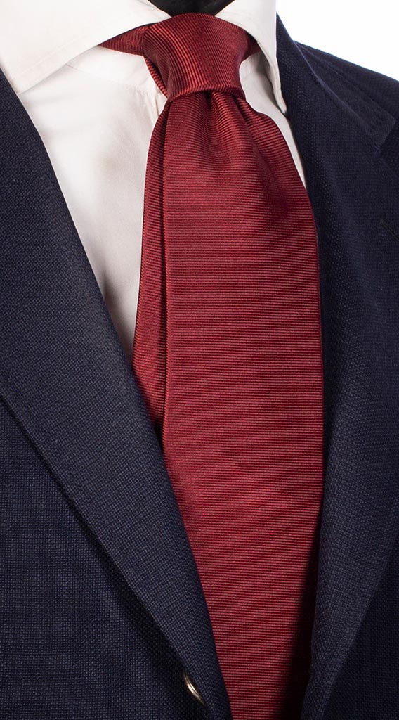 Cravatta di Seta Bordeaux Tono su Tono Tinta Unita Made in Italy Graffeo Cravatte