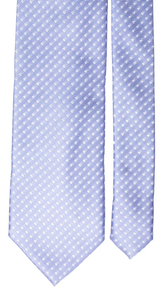 Cravatta di Seta Celeste Fantasia Bianca Made in Italy graffeo Cravatte Pala