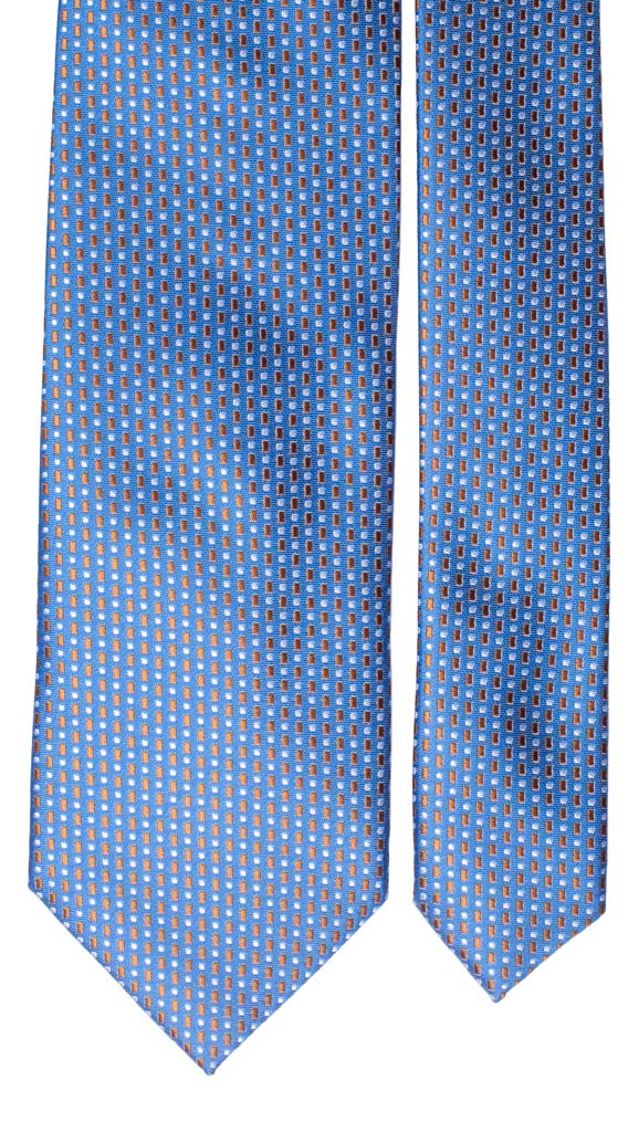 Man Light Blue Silk Tie Light Blue White Pattern 1399