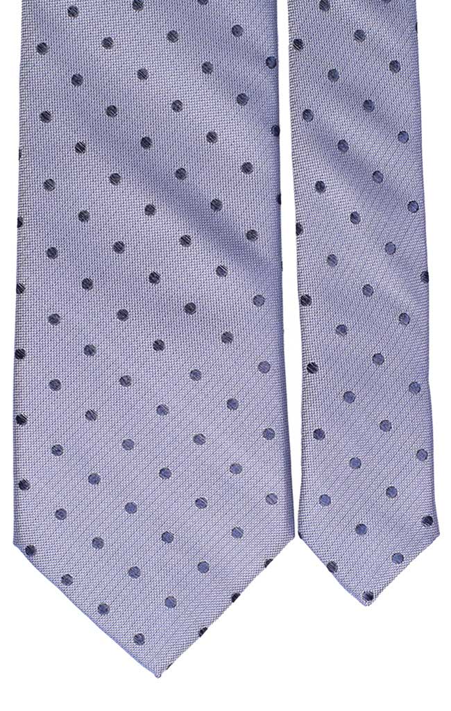 Cravatta di Seta Celeste Ghiaccio Pois Blu Made in Italy Graffeo Cravatte Pala