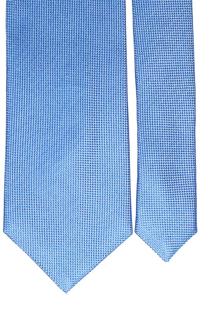 Cravatta di Seta Celeste Micro Fantasia Tono su Tono Tinta Unita Made in italy Graffeo Cravatte Pala