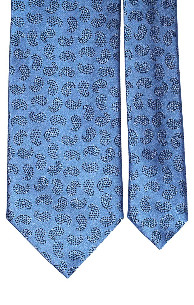 Cravatta di Seta Celeste Paisley Blu Made in Italy Graffeo Cravatte Pala