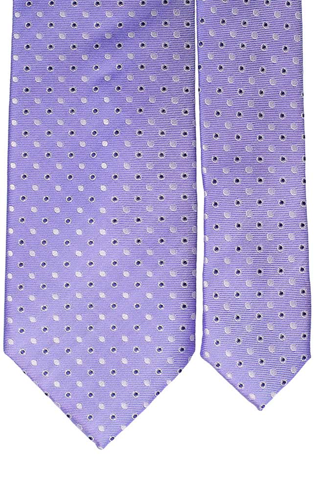 Cravatta di Seta Celeste Pois Blu Bianco Made in Italy Graffeo Cravatte Pala