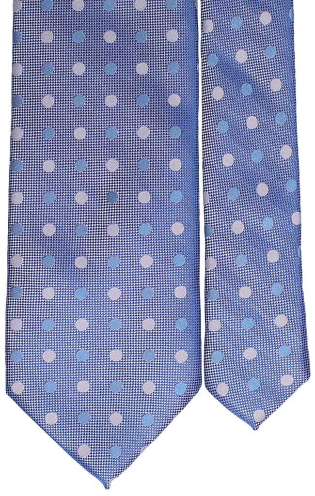 Cravatta di Seta Celeste a Pois Bianco Azzurro Made in Italy Graffeo Cravatte Pala