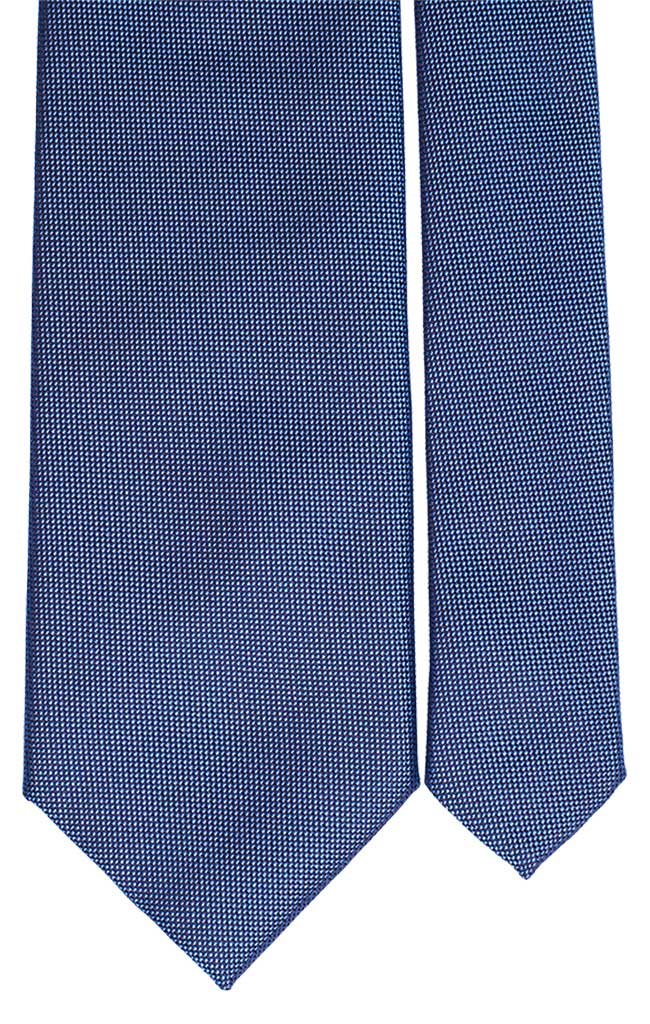 Cravatta di Seta Celeste con Micro Fantasia Marrone Made in Italy Graffeo Cravatte Pala