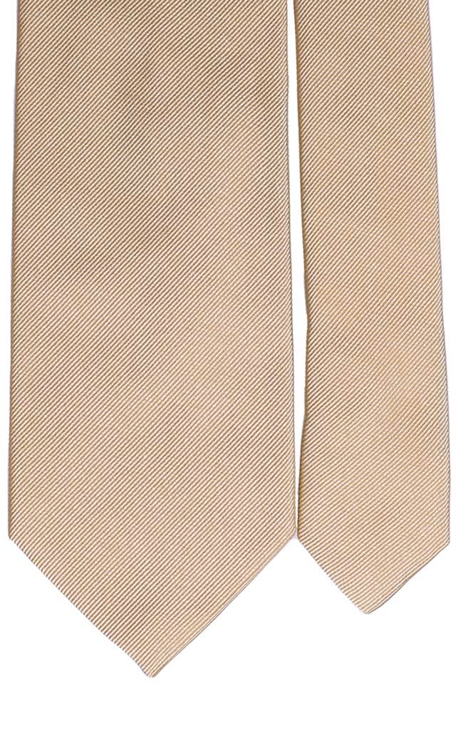 Cravatta di Seta Color Crema Righe Diagonali Tono Su Tono Made in Italy Graffeo Cravatte Pala