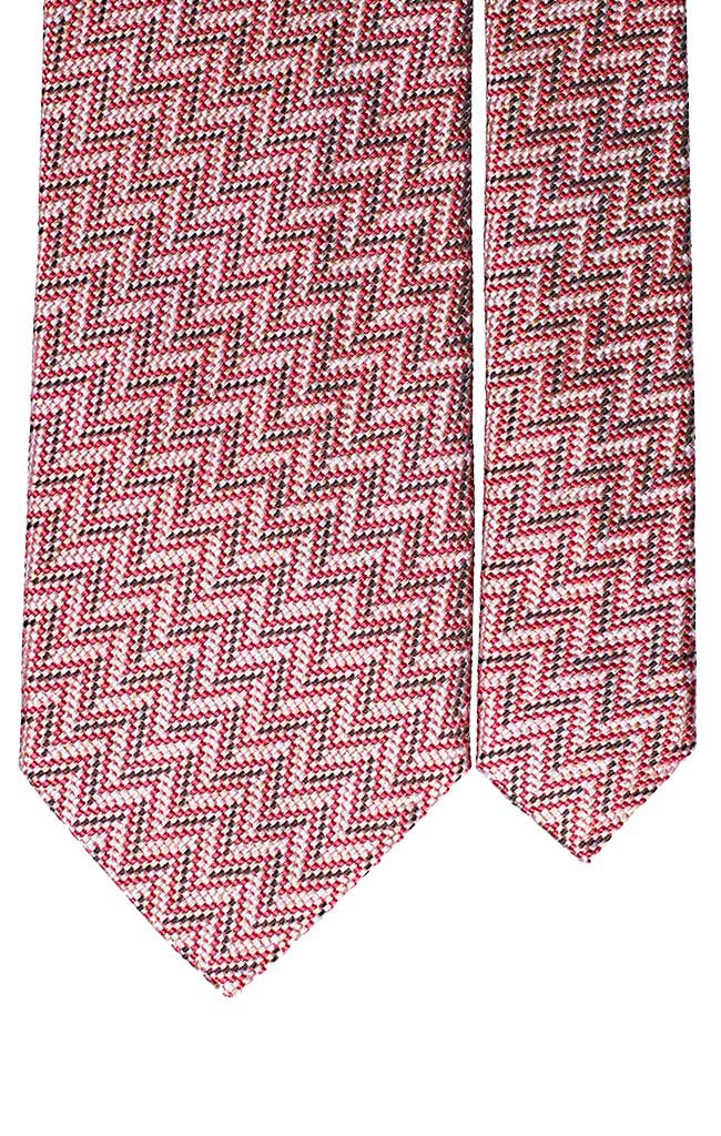 Cravatta di Seta Fantasia Beige Rossa Blu Rosa Made in Italy graffeo Cravatte