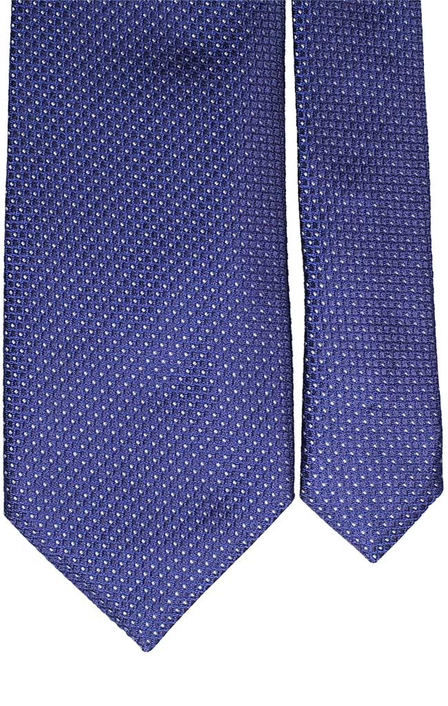 Cravatta di Seta Fantasia Bluette Blu Bianca Made in Italy Graffeo Cravatte Pala