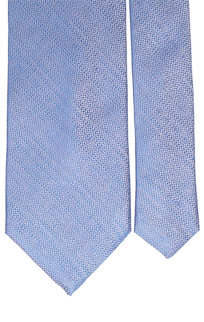 Cravatta di Seta Fantasia Celeste Grigio Chiaro Made in Italy Graffeo Cravatte Pala