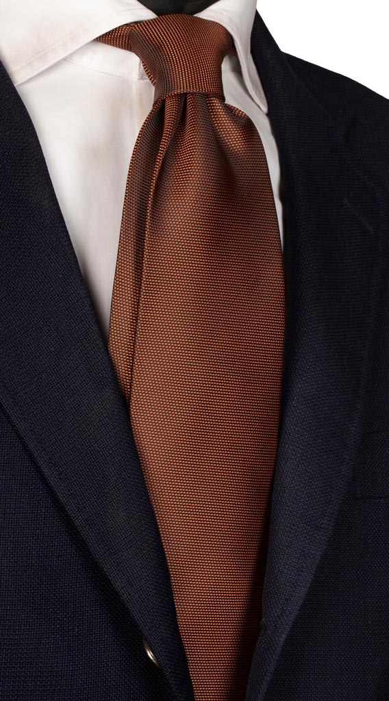 Cravatta di Seta Fantasia Nera Ruggine Made in Italy graffeo Cravatte