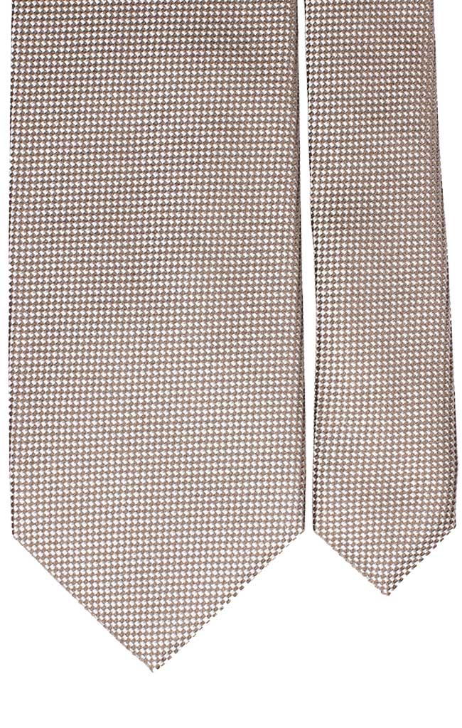 Cravatta di Seta Fantasia Tortora Beige Made in Italy Graffeo Cravatte Pala