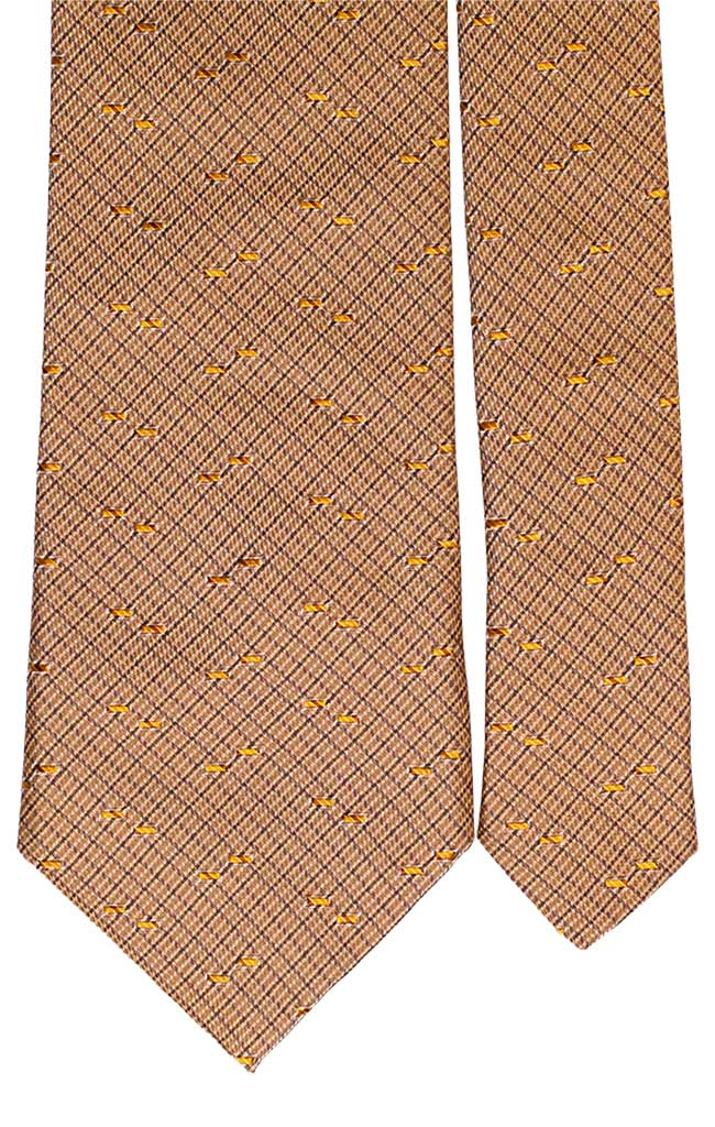 Cravatta di Seta Gialla Marrone Bianco Made in Italy Graffeo Cravatte Pala