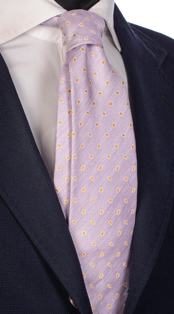 Cravatta di Seta Glicine Paisley Giallo Made in Italy Graffeo Cravatte