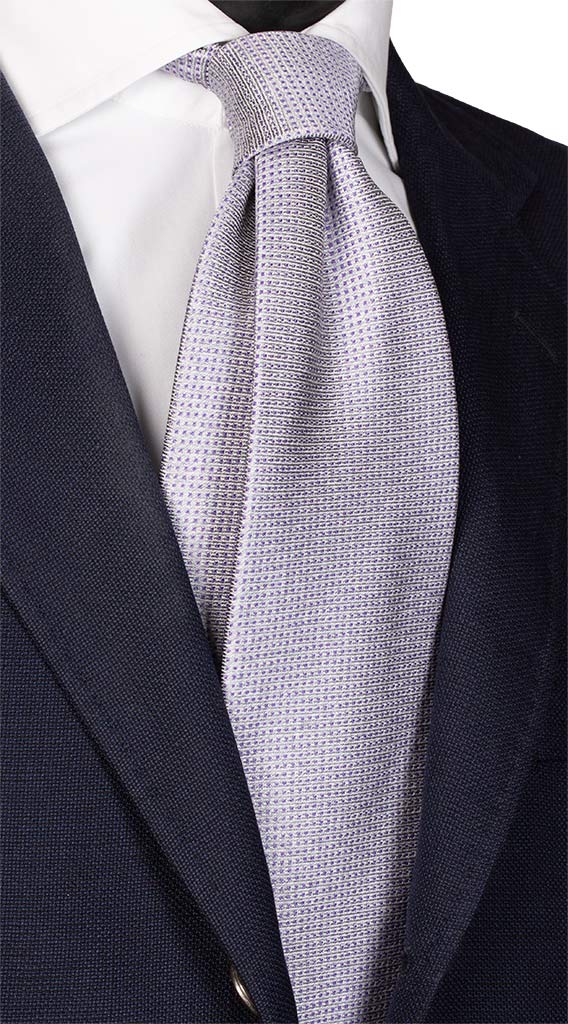 Cravatta di Seta Glicine Punto a Spillo Viola Made in Italy Graffeo Cravatte