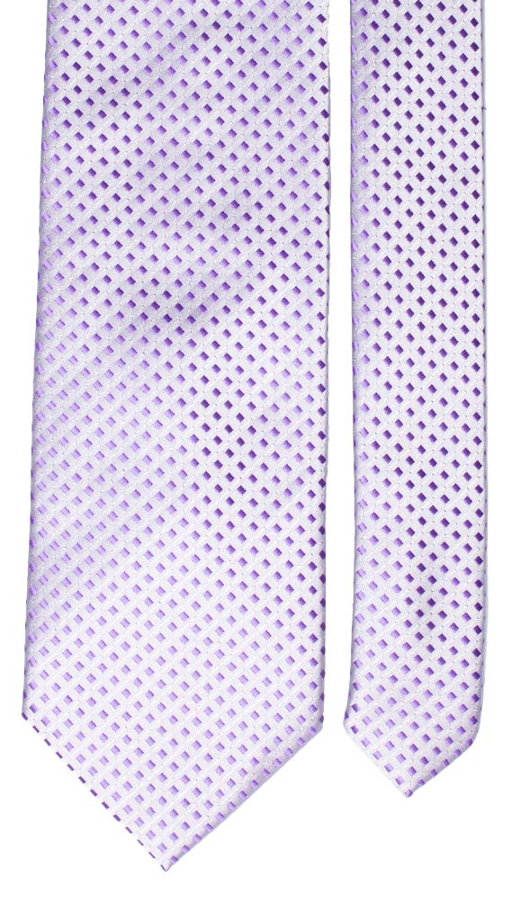 Cravatta di Seta Glicine chiaro Fantasia Viola Lurex Made in Italy graffeo Cravatte Pala