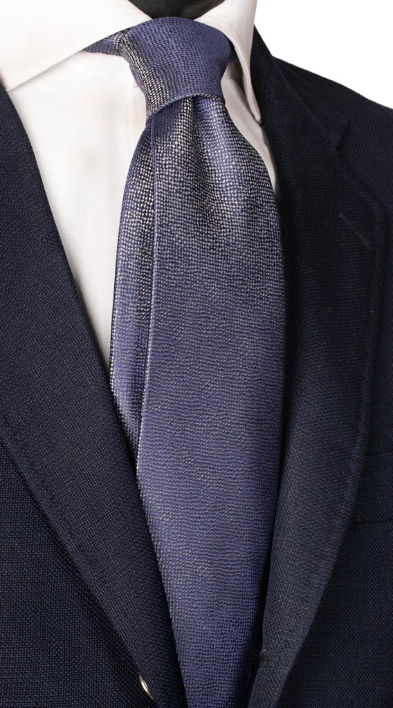 Cravatta di Seta Grigia Blu Cangiante Made in Italy Graffeo Cravatte