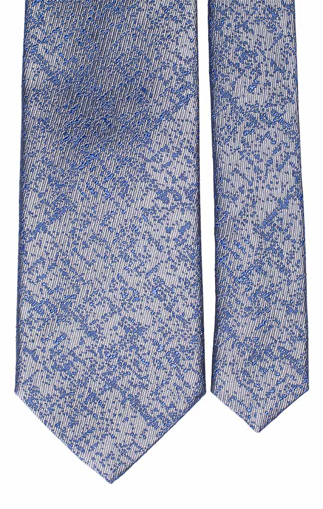 Cravatta di Seta Grigia Fantasia Bluette Made in italy Graffeo Cravatte Pala