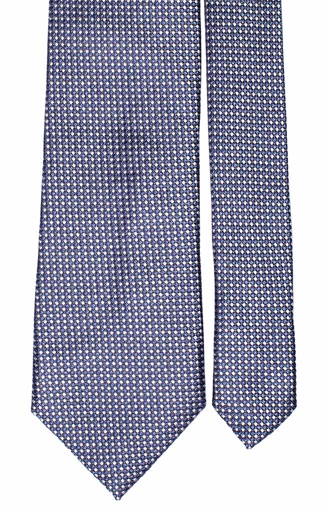 Cravatta di Seta Jaspé Blu Bianco Celeste Made in Italy Graffeo Cravatte Pala
