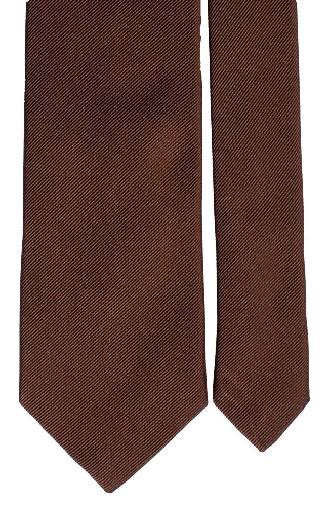 Cravatta di Seta Marrone Righe Tono su Tono Made in Italy Graffeo Cravatte Pala